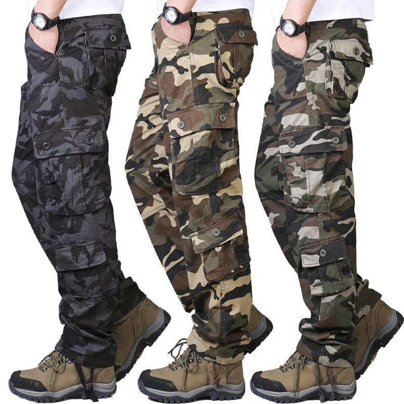Mens Fashion Camo Pants - Erkek Kamuflaj Askeri Pantolon Erkekler Rahat