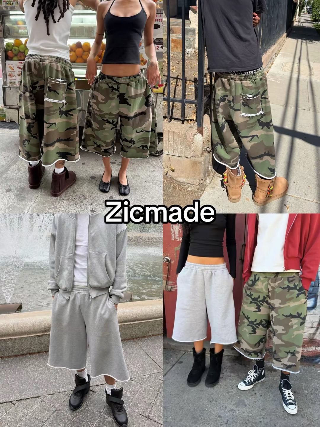 Mens Fashion Camo Pants - Harajuku Hip Hop Camo Şort Camo