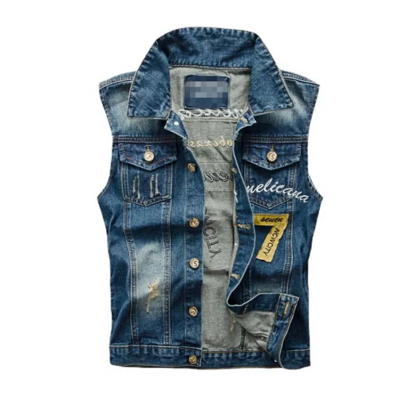Men'S Fashion Vest With Jeans - Erkekler Ince Kot Yelekler Yelekler Ceketler