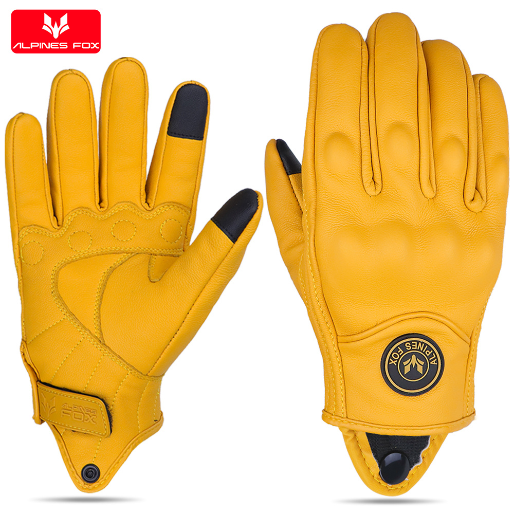 Men'S Fashion Gloves - Vintage motosiklet deri eldiven erkek kadın