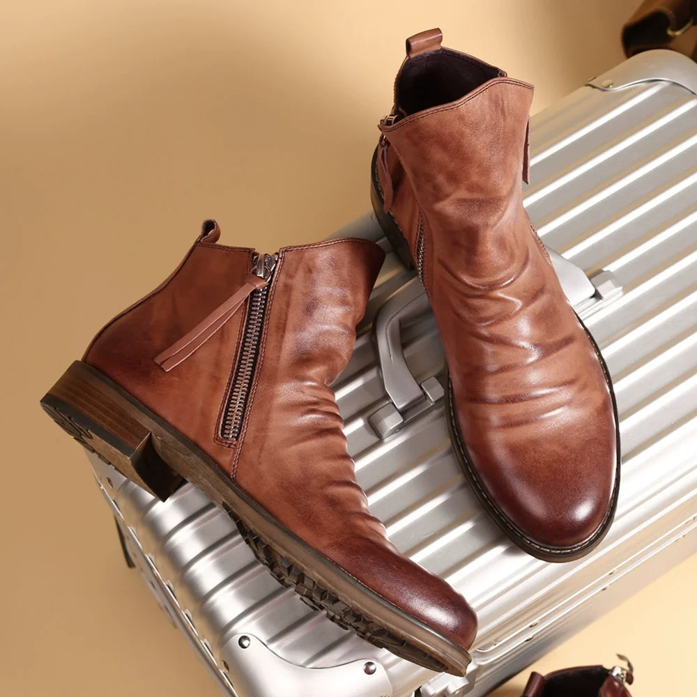 Men'S Fashion Plus - Moda erkek Chelsea çizmeler sonbahar deri