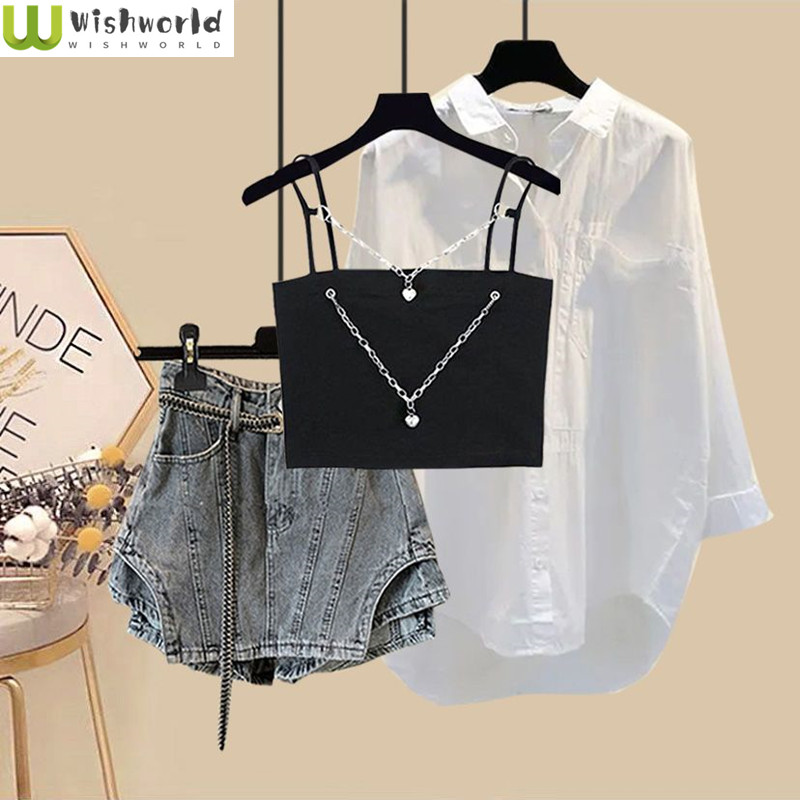 Jeans Shirt Fashion For Men - Yaz Set kadın 2024 yeni kore