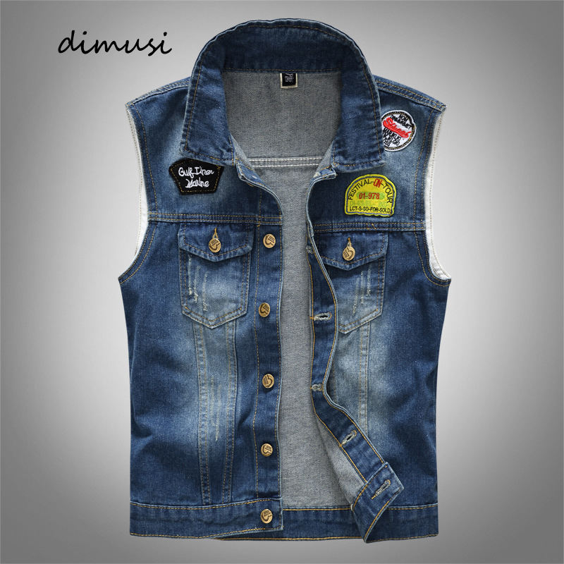 Men'S Fashion Vest With Jeans - İlkbahar Yaz erkek Kot Yelekler Vintage