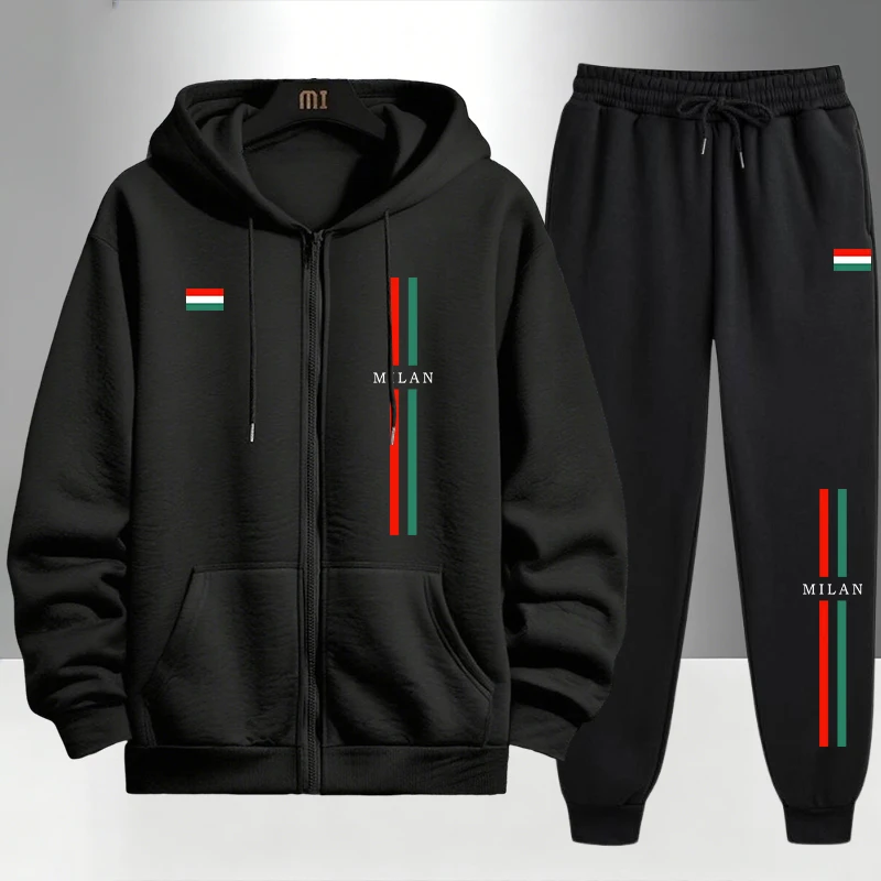 Men'S Fashion Zipper Hoodie - 2026 İtalya Baskılı Erkek Takımı Fermuarlı