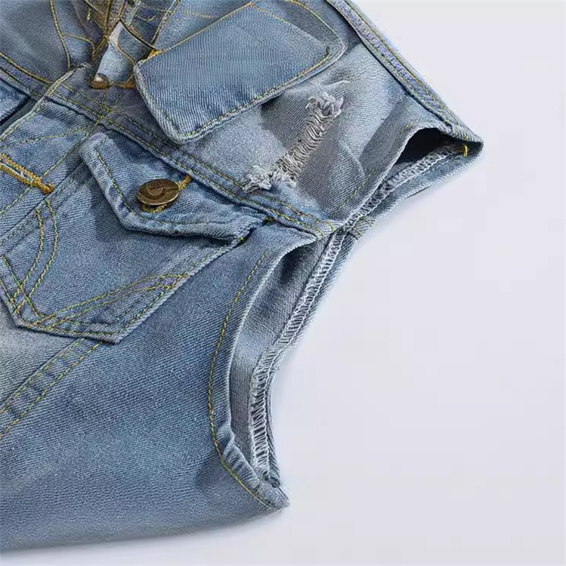 Yırtık Kot Yelek Erkek Kore Fi - Men'S Fashion Vest With Jeans incelemesi ve fiyatı