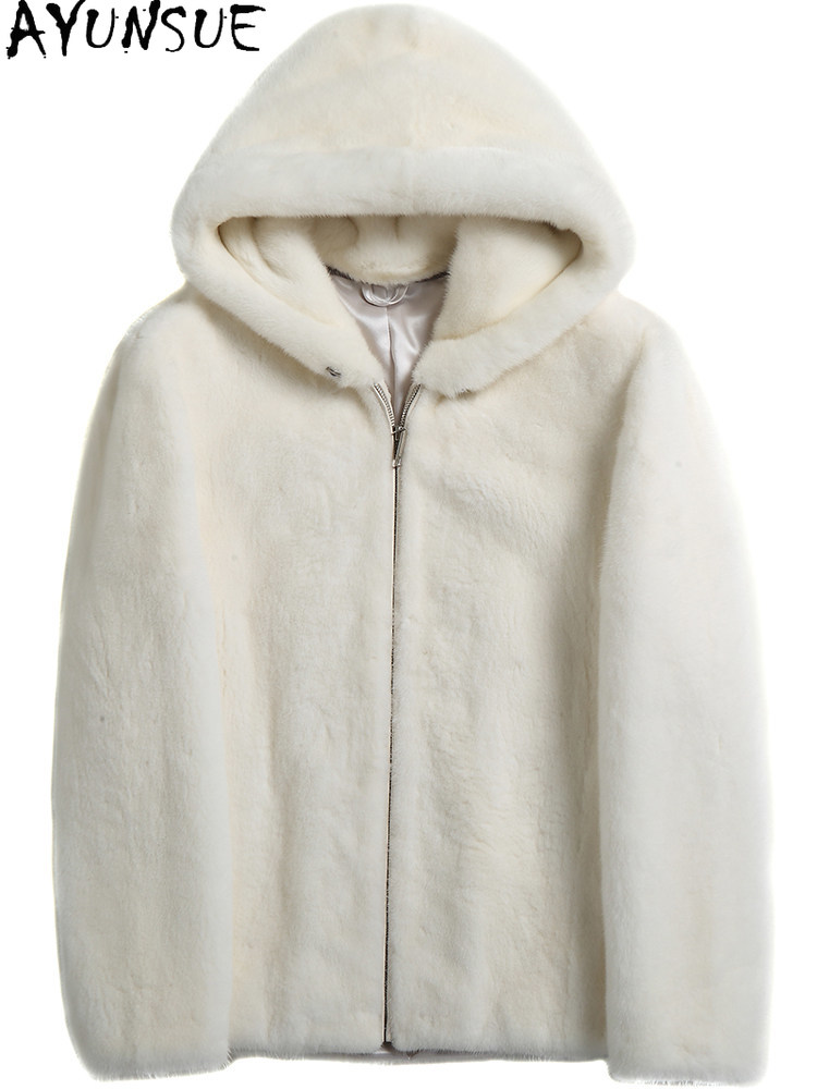 AYUSNUE Doğal Vizon Kürk Erkek - Men'S Fashion Zipper Hoodie incelemesi ve fiyatı