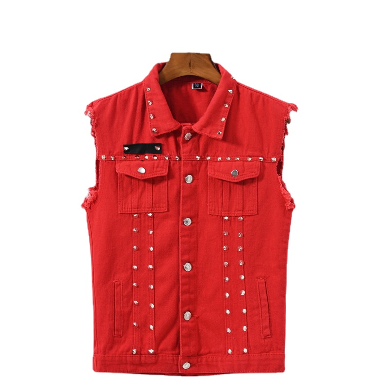 Erkekler Perçin Punk Tarzı Den - Men'S Fashion Vest With Jeans incelemesi ve fiyatı