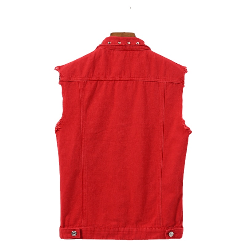 Erkekler Perçin Punk Tarzı Den - Men'S Fashion Vest With Jeans incelemesi ve fiyatı