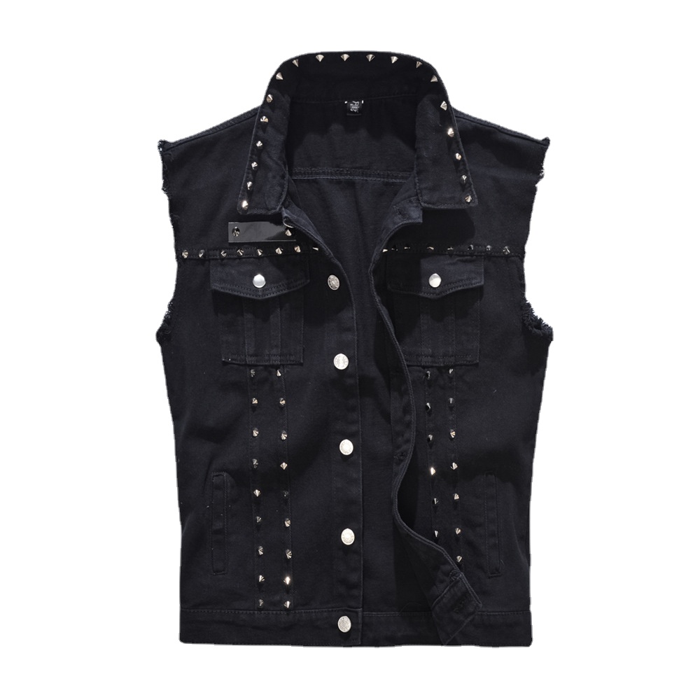 Erkekler Perçin Punk Tarzı Den - Men'S Fashion Vest With Jeans incelemesi ve fiyatı