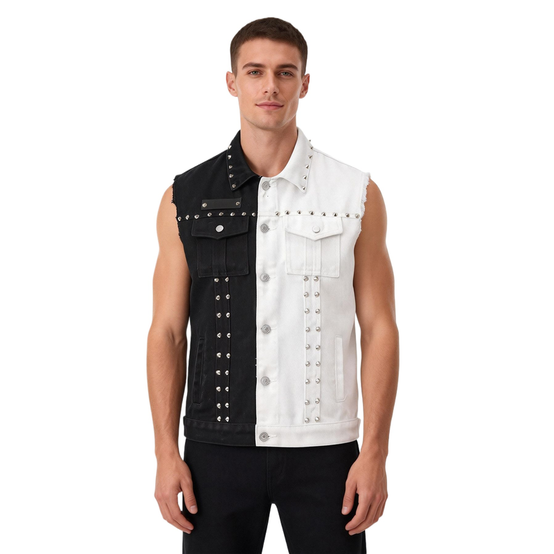 Erkek Punk Tarzı Jean Yelek Pe - Men'S Fashion Vest With Jeans incelemesi ve fiyatı