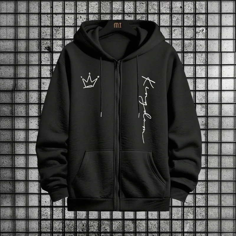 Kral Baskılı Kapüşonlu Üst ve  - Men'S Fashion Zipper Hoodie incelemesi ve fiyatı
