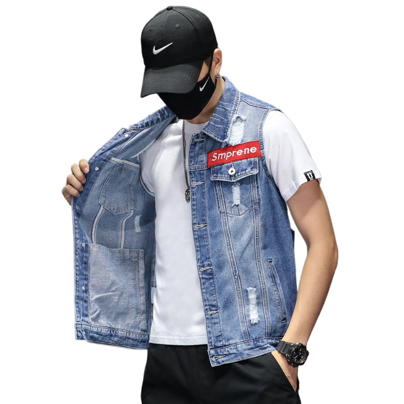 Yeni Moda Erkekler Mavi Kot Ye - Men'S Fashion Vest With Jeans incelemesi ve fiyatı