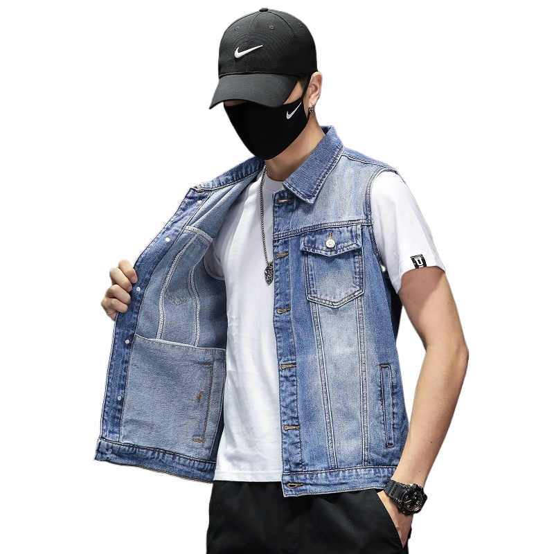 Yeni Moda Erkekler Mavi Kot Ye - Men'S Fashion Vest With Jeans incelemesi ve fiyatı