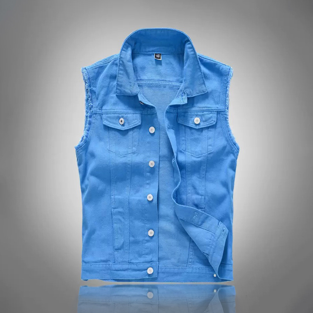 Yeni Moda Erkekler Mavi Rahat  - Men'S Fashion Vest With Jeans incelemesi ve fiyatı