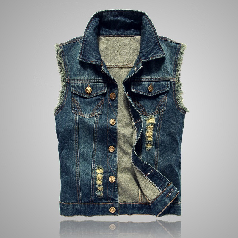Yeni Moda Erkekler Yırtık Deni - Men'S Fashion Vest With Jeans incelemesi ve fiyatı