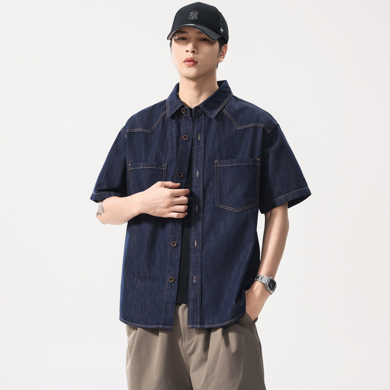 Yaz Hafif Ince Denim Gömlek Er - Jeans Shirt Fashion For Men incelemesi ve fiyatı