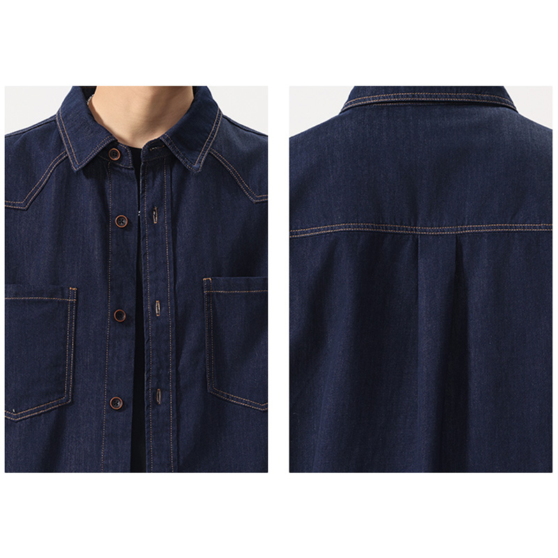 Yaz Hafif Ince Denim Gömlek Er - Jeans Shirt Fashion For Men incelemesi ve fiyatı