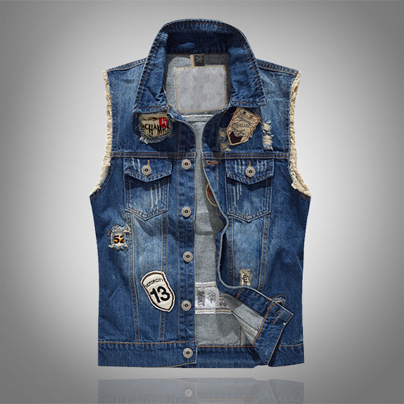 Yeni Moda Erkekler Mavi Rahat  - Men'S Fashion Vest With Jeans incelemesi ve fiyatı