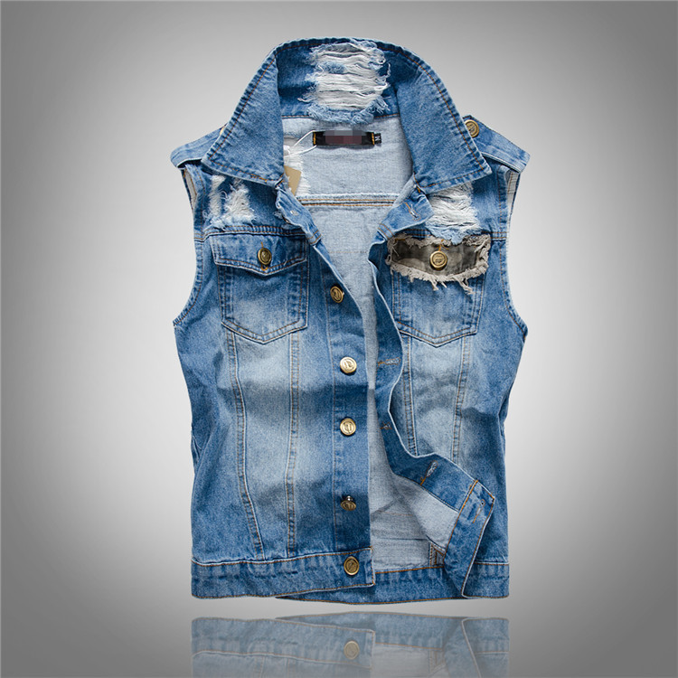 Yeni Moda Erkekler Mavi Rahat  - Men'S Fashion Vest With Jeans incelemesi ve fiyatı