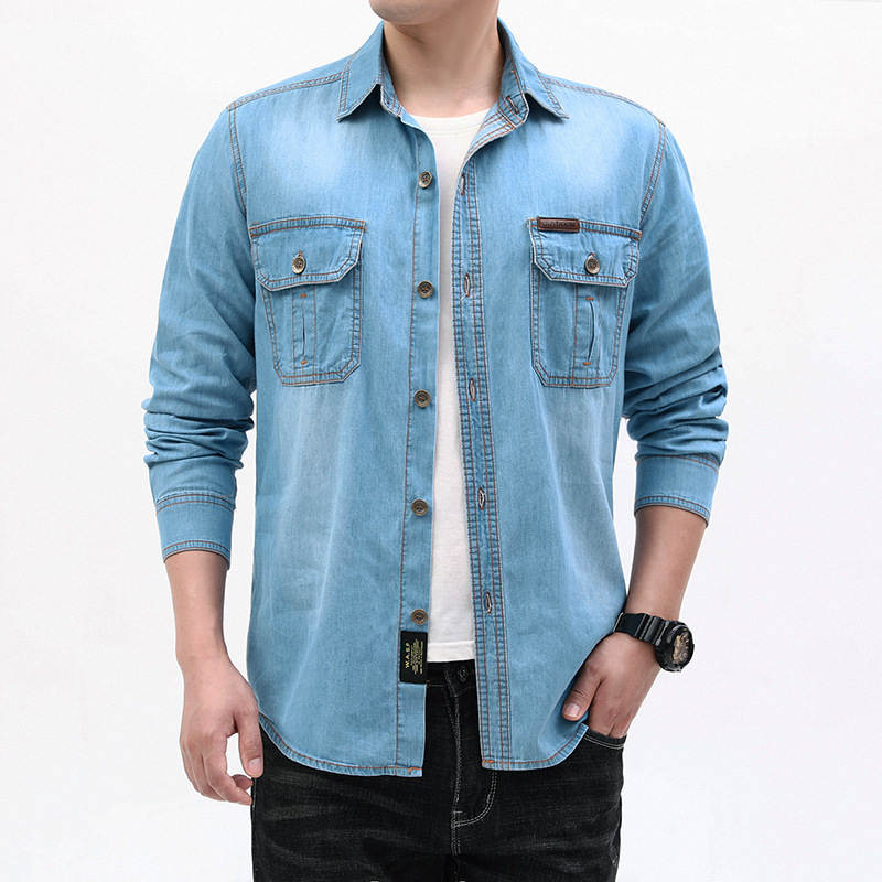 Yeni Moda Erkekler Açık Mavi U - Jeans Shirt Fashion For Men incelemesi ve fiyatı