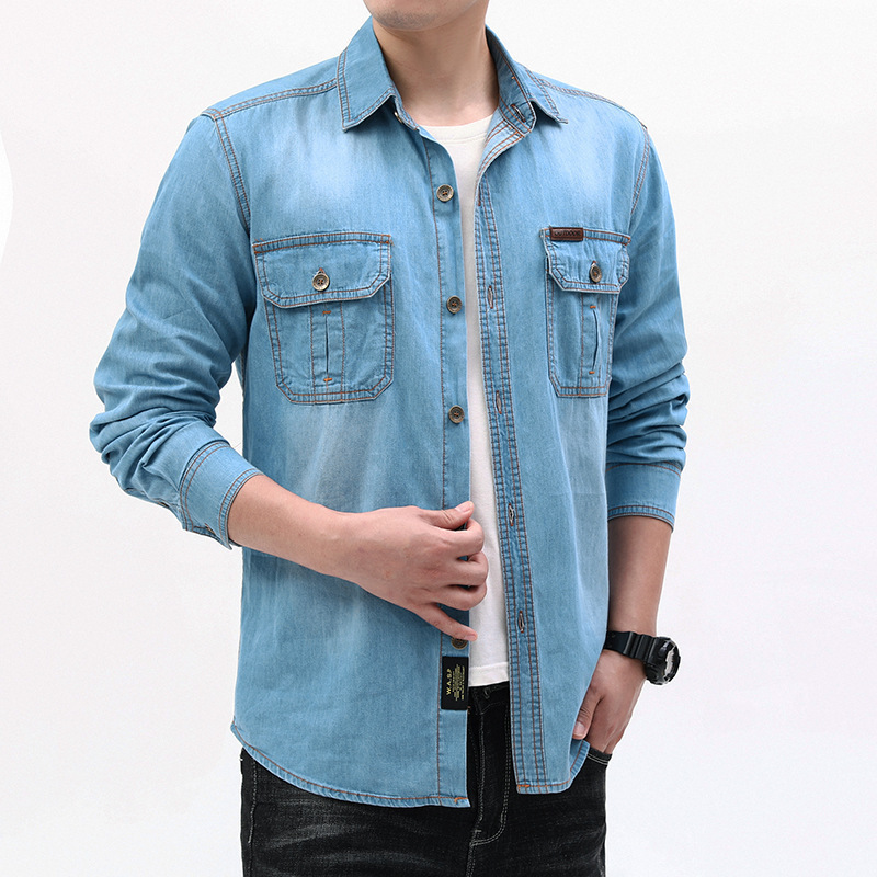 Yeni Moda Erkekler Açık Mavi U - Jeans Shirt Fashion For Men incelemesi ve fiyatı