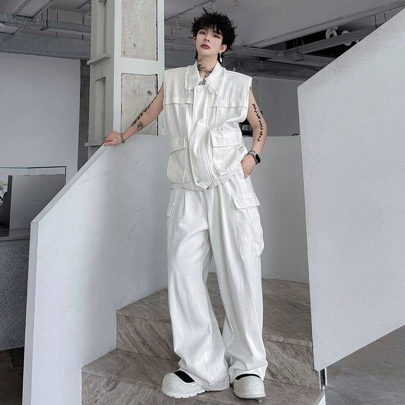 LUZHEN 2026 Yaz Düz Renk Çok c - Men'S Fashion Vest With Jeans incelemesi ve fiyatı